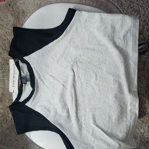 Two tone black and white tank top